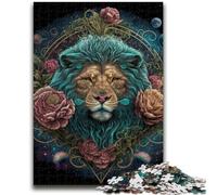 Puzzle 1000 pièces pour Adultes et Adolescents, crinière Aqua, Lion Floral, Jouets éducatifs, Anti-Stress, Collection d'artistes, Beaux-Arts, 50x75cm