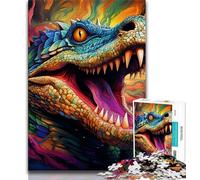 Puzzle 1000 pièces pour Adultes et Adolescents, Crocodile du Nil psychédélique, Aide Le Cerveau à exercer des Jouets addictifs pour cultiver la Patience, décoration Murale (75x50cm)