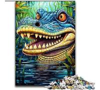 Puzzle 1000 pièces pour Adultes et Adolescents, Crocodile du Nil psychédélique, Jeux éducatifs, décoration d'intérieur, Cadeau d'anniversaire, Art Mural 50x75cm