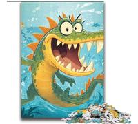 Puzzle 1000 pièces pour Adultes et Adolescents Crocodile, Jeux éducatifs, décoration d'intérieur, décoration d'intérieur Unique et Cadeaux 38x52cm
