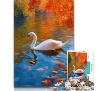 Puzzle 1000 pièces pour Adultes et Adolescents Cygnes d'automne 1000 pièces pour Adultes, Apprentissage éducatif pour est idéal comme Cadeau pour Toute la Famille (Taille 75x50cm)