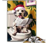 Puzzle 1000 pièces pour Adultes et Adolescents Dalmatien aux Toilettes, Jouet éducatif et décompressant, Cadeau d'anniversaire, décoration Murale (Taille 26x38cm)