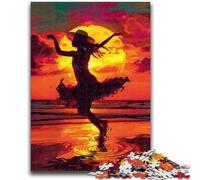 Puzzle 1000 pièces pour Adultes et Adolescents Danseuse au Coucher du Soleil Jeu éducatif Familial Idéal comme Cadeau pour Toute la Famille à partir de 14 Ans 26x38cm