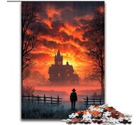Puzzle 1000 pièces pour Adultes et Adolescents Dark Castle, Jouet éducatif et décompressant, Cadeau d'anniversaire (Taille 26x38cm)
