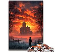 Puzzle 1000 pièces pour Adultes et Adolescents Dark Castle : Stimulez Votre Cerveau, stimulez Votre Patience, Jouets addictifs, Collection d'artistes, Beaux-Arts, 26x38cm