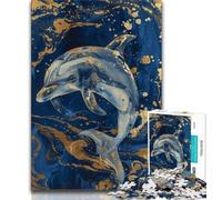 Puzzle 1000 pièces pour Adultes et Adolescents Dauphin Fantastique, Jeu éducatif Familial, décoration Murale, Cadeaux d'anniversaire et de Noël Uniques 38x26cm