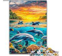 Puzzle 1000 pièces pour Adultes et Adolescents Dauphin océanique, idéal comme Cadeau éducatif pour Toute la Famille (Taille 26x38cm)