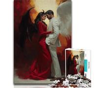 Puzzle 1000 pièces pour Adultes et Adolescents Démons et Anges, Anti-Stress, Vacances à la Maison, Passe-Temps, améliore l'amour Entre Couples (38x26cm)