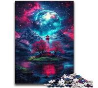 Puzzle 1000 pièces pour Adultes et Adolescents Dengta sous la Lune de Sang, Jeux éducatifs, décoration d'intérieur, idéal pour la décoration de Bureau, 26x38cm