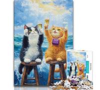 Puzzle 1000 pièces pour Adultes et Adolescents Deux Chats, Jouets éducatifs, Jeux Anti-Stress, Cadeaux d'anniversaire Uniques (75x50cm)
