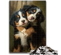 Puzzle 1000 pièces pour Adultes et Adolescents Deux Chiots Jouet éducatif et éducatif Idéal comme Cadeau pour Toute la Famille 50x75cm
