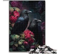 Puzzle 1000 pièces pour Adultes et Adolescents Deux Corbeaux, Jouet éléphant, Jeu intellectuel, Cadeau d'anniversaire, décoration Murale pour Les 14 Ans et Plus, 26x38cm