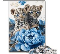 Puzzle 1000 pièces pour Adultes et Adolescents Deux léopards, à partir de 14 Ans Décoration d'intérieur pour Toute la Famille (Taille 26x38cm)