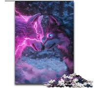 Puzzle 1000 pièces pour Adultes et Adolescents Deux Loups, Jeu Familial, Cadeau d'anniversaire Défi Haute difficulté (Taille 26x38cm)