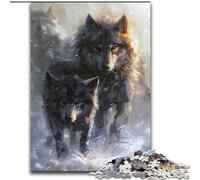 Puzzle 1000 pièces pour Adultes et Adolescents Deux Loups, Jouets éducatifs et éducatifs, décoration d'intérieur et Cadeaux Uniques (Taille 26x38cm)