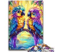 Puzzle 1000 pièces pour Adultes et Adolescents Deux perroquets Décoration Murale Artistique et idée Cadeau d'anniversaire pour Amis, Bureau à Domicile 50x75cm