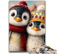 Puzzle 1000 pièces pour Adultes et Adolescents Deux Pingouins Anti-Stress Défi Difficile Renforcer l'amour Entre Couples 50x75cm