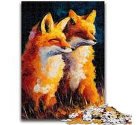 Puzzle 1000 pièces pour Adultes et Adolescents Deux Renards Anti-Stress Défi Difficile Renforcer l'amour Entre Couples 50x75cm