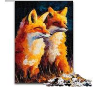 Puzzle 1000 pièces pour Adultes et Adolescents Deux Renards, Jouets éducatifs et Anti-Stress, Interaction Parent-Enfant (Taille 26x38cm)
