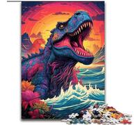 Puzzle 1000 pièces pour Adultes et Adolescents Dinosaure dans la mer, Aide Le Cerveau à exercer des Jouets addictifs pour cultiver la Patience Décoration Parfaite (Taille 26x38cm)