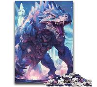 Puzzle 1000 pièces pour Adultes et Adolescents Dinosaure de Glace Bleue Bête pour Les 14 Ans et Plus Jeux de Famille Jeu de Noël Cadeaux pour Femmes 50x75cm