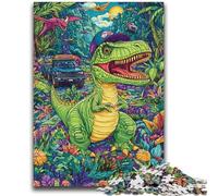 Puzzle 1000 pièces pour Adultes et Adolescents Dinosaure et Voiture Jouet éducatif intellectuel décompressant Décoration Parfaite 50x75cm