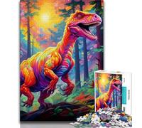 Puzzle 1000 pièces pour Adultes et Adolescents, Dinosaures Anciens, Jouets de Divertissement Familial avec Affiche et fiche de Questions-réponses (Taille 38x26cm)