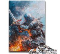 Puzzle 1000 pièces pour Adultes et Adolescents, Dix Chevaliers Anges médiévaux, idéal pour Les soirées Jeux, Jouet coloré à Offrir (38x26cm)