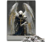 Puzzle 1000 pièces pour Adultes et Adolescents Dix Chevaliers Anges médiévaux Puzzle 1000 pièces, avec Affiche et fiche de Questions-réponses Assorties, pour Les 14 Ans et Plus (26x38cm)