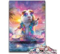 Puzzle 1000 pièces pour Adultes et Adolescents DJ Cochon d'Inde Jeu éducatif Défi Jouet Décoration Murale Cadeaux d'anniversaire et de Noël Uniques 26x38cm