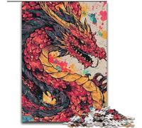 Puzzle 1000 pièces pour Adultes et Adolescents, Dragon Aquarelle, Jouet éducatif et décompressant, idéal comme Cadeau pour Toute la Famille (Taille 26x38cm)