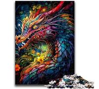 Puzzle 1000 pièces pour Adultes et Adolescents, Dragon coloré, Jouet éducatif Anti-Stress, Cadeau du Père Noël Secret pour Les 14 Ans, 26x38cm