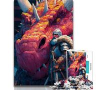 Puzzle 1000 pièces pour Adultes et Adolescents Dragon Knight, Jouets éducatifs et éducatifs pour la Famille, pour renforcer l'amour Entre Couples (38x26cm)