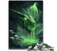 Puzzle 1000 pièces pour Adultes et Adolescents, Dragon mystérieux, Jouets éducatifs et Amusants à la Maison, Cadeaux d'anniversaire et de Voyage, 38x26cm