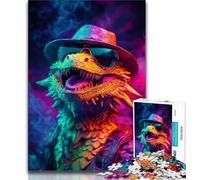 Puzzle 1000 pièces pour Adultes et Adolescents, Dragon Portant des Lunettes, défi d'intelligence cérébrale, Jouets addictifs, Cadeau d'anniversaire, décoration Murale (75x50cm)