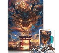 Puzzle 1000 pièces pour Adultes et Adolescents Dragon Torii Gate Puzzle 1000 pièces, Jouet éducatif Anti-Stress, Superbes Cadeaux et Jouets (Taille 38x26cm)
