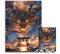 Puzzle 1000 pièces pour Adultes et Adolescents, Dragon Torii Gate, Puzzle en Carton, Difficile et Stimulant, Superbes Cadeaux et Jouets pour Les 14 Ans, 26x38cm