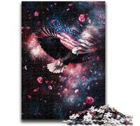 Puzzle 1000 pièces pour Adultes et Adolescents, Drapeau américain, Aigle Difficile à réaliser, mais Amusant et Humoristique Cadeau d'anniversaire et Cadeau Unique 50x75cm