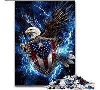 Puzzle 1000 pièces pour Adultes et Adolescents, Drapeau américain, Aigle, Jouets éducatifs, Jeux Anti-Stress, décoration Murale (Taille 26x38cm)