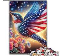 Puzzle 1000 pièces pour Adultes et Adolescents, Drapeau américain, Colibri, Jouets éducatifs, Anti-Stress, décoration d'intérieur Unique et Cadeaux 38x52cm