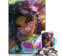 Puzzle 1000 pièces pour Adultes et Adolescents Dream Girl, Anti-Stress, Staycation Kill Time avec Affiche et fiche de Questions Assorties (38x26cm)