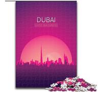 Puzzle 1000 pièces pour Adultes et Adolescents, Dubaï, Émirats Arabes Unis, Anti-Stress avec pièces entièrement emboîtables de Formes aléatoires, pour Les Enfants de 14 Ans et Plus, 26x38cm