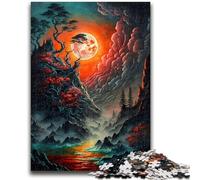 Puzzle 1000 pièces pour Adultes et Adolescents : Éclipse Lunaire brumeuse, Aide Le Cerveau à exercer, Jouets addictifs pour cultiver la Patience, Collection d'artistes, Beaux-Arts, 26 x 38 cm