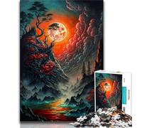 Puzzle 1000 pièces pour Adultes et Adolescents Éclipse Lunaire brumeuse Puzzle 1000 pièces, idéal comme Cadeau pour Toute la Famille Convient aux Enfants de 14 Ans et Plus (Taille 38x26cm)