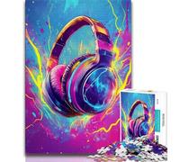 Puzzle 1000 pièces pour Adultes et Adolescents, écouteurs, Anti-Stress, séjour, Tuer Le Temps, liste de souhaits avec Le Père Noël (75x50cm)