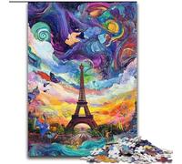 Puzzle 1000 pièces pour Adultes et Adolescents Eiffel psychédélique, Jouets éducatifs et éducatifs pour la Famille, Cadeaux d'anniversaire et Cadeaux Uniques (Taille 26x38cm)