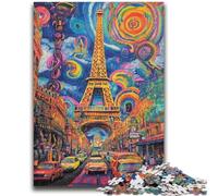 Puzzle 1000 pièces pour Adultes et Adolescents Eiffel psychédélique pour Les 14 Ans et Plus Jeux de Famille Jeu de Noël Cadeaux pour Femmes 26x38cm