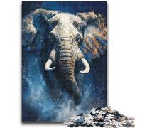 Puzzle 1000 pièces pour Adultes et Adolescents Éléphant Aquarelle Jeu Stimulant et Jeu en Famille Une œuvre d'art pour Les 14 Ans 50x75cm
