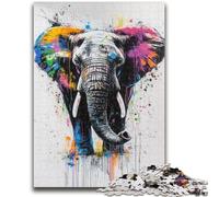 Puzzle 1000 pièces pour Adultes et Adolescents, éléphant Arc-en-Ciel, Jeux éducatifs, décoration d'intérieur, Cadeau d'anniversaire, Cadeaux pour Les 14 Ans et Plus, 38x26cm