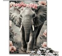 Puzzle 1000 pièces pour Adultes et Adolescents Éléphant d'Afrique, Convient aux 14 Ans et Plus Décoration d'intérieur Offrez des Cadeaux pour Toute la Famille 50x75cm